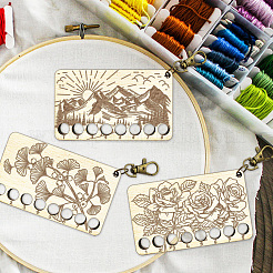 8-позиционные деревянные лотки для хранения ниток для вышивания TOOL-WH0056-022