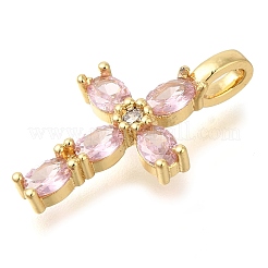 Ciondoli in ottone con pavé di zirconi chiari&nbsp;X-KK-M101-01G-02