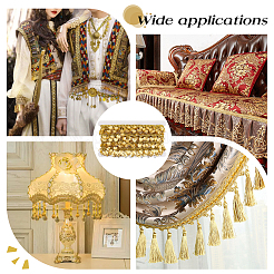 Кружевная лента из полиэстера с пластиковыми подвесками-кисточкой&nbsp;OCOR-WH0078-202A-01