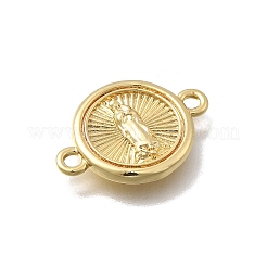 Латунные плоские круглые подвески с девственными соединителями&nbsp;KK-D431-049G