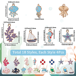 72шт 18 стиля подвески из сплава с эмалью&nbsp;ENAM-SC0006-34