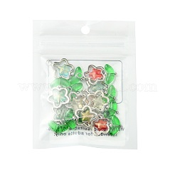 10 Stück 5 Farben Blumenglasanhänger&nbsp;PALLOY-FS00077
