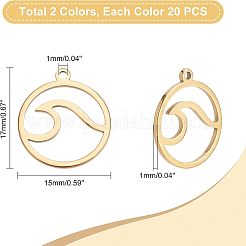 40шт 2 цвета подвески из нержавеющей стали STAS-UN0028-48