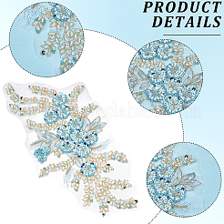 Ricamo in poliestere fiore 3d cucito su appliques&nbsp;DIY-WH20010-35B-04