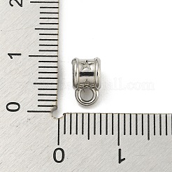 変色しない304ステンレススチールチューブベイル  ループベイル  ステンレス鋼色  8.5x5x6mm  穴：1.8mm  内径：2.6mm&nbsp;STAS-A091-04A-P