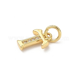 Breloques en laiton avec zircone cubique de micro pave&nbsp;KK-I382-03G-T