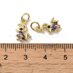 Латунные микропаве прозрачные подвески с фианитом KK-R162-010G