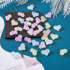 50шт 5 цвета радужные переливающиеся акриловые бусины&nbsp;RESI-TA0002-19