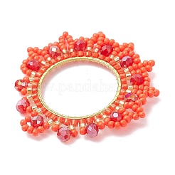 Подвески в виде венков из стеклянных бисеров&nbsp;PALLOY-MZ01005-01