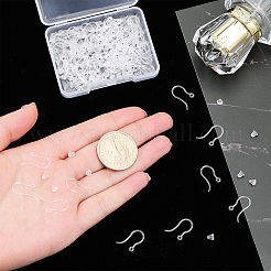 100 шт. прозрачные крючки для сережек из смолы&nbsp;RESI-CA0001-49