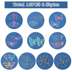 Наборы для изготовления украшений в виде бабочки из нержавеющей стали 201 с травленым металлом DIY-FS0007-47