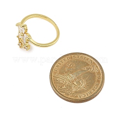 Gestellplattierung Messing Mikropflaster Zirkonia Fingerringe für Frauen&nbsp;LS-RJEW-M027-01G-01