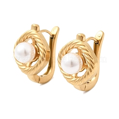 Pendientes de aro planos y redondos de acero inoxidable 304&nbsp;EJEW-P344-02G
