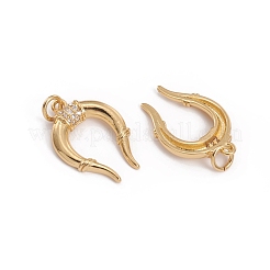 Латунные микропаве прозрачные подвески с фианитом ZIRC-L091-044G