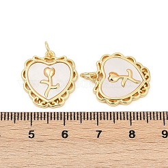 Подвески из латуни с натуральными белыми ракушками KK-U058-27G