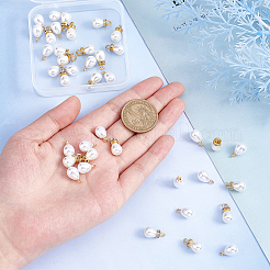 40 шт. 2 стильных подвески из АБС-пластика с имитацией жемчуга&nbsp;KK-SC0002-89