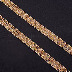 Железная цепь и двухрядная цепочка из горного хрусталя (термоклей сзади CH-BC0001-02