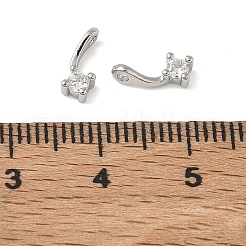 Breloques de zircone cubique clair pavés en laiton&nbsp;CU-CBA9FFD-11P-07
