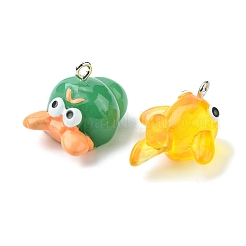 16шт 8 стиля морской серии непрозрачные и прозрачные подвески из смолы RESI-FS0001-46