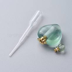 Colgantes de botellas de perfume de fluorita verde natural que se pueden abrir&nbsp;G-K420-04