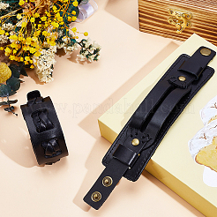 2 Stück 2 Stile Rindslederschnur breite Kordelarmbänder&nbsp;BJEW-CL0001-38A