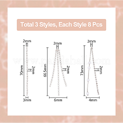 24 шт. 3 стиля латунная цепочка с кристаллами и стразами большие подвески KK-DC0003-19