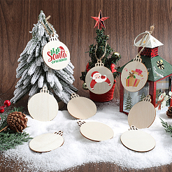 Unvollendete natürliche Holzausschnitte Ornamente&nbsp;WOOD-SP0001-17B