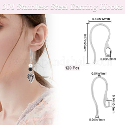 120 шт. крючки для сережек из нержавеющей стали 304 STAS-BBC0004-28