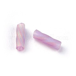 Mgb松野ガラスビーズ  日本製シードビーズ  透明な霜降りのABの色ねじれたバングルのビーズ  色の虹  ガラス丸穴のシードビーズ  アザミ  6x2~2.3mm  穴：0.8mm  約11000個/袋  450 G /袋&nbsp;SEED-Q032-6mm-10FABSP