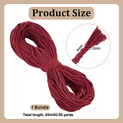 85м хлопковый плетеный шнур OCOR-WH0036-74C