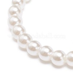 Браслет из бисера из абс-пластика с имитацией жемчуга и подвесками из сплава эмали для детей BJEW-JB08524-02