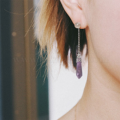 12 шт. подвески-пули из натурального аметиста с острым концом G-FW0001-11