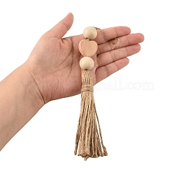 5 ornement suspendu en bois&nbsp;HJEW-YW00495