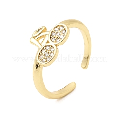 Messing Micro Pave klare Zirkonia Manschette offene Ringe&nbsp;RJEW-C164-04A-G