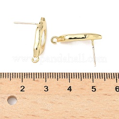 Фурнитура для сережек-гвоздиков из латуни с микропаве из прозрачного кубического циркония&nbsp;KK-D386-18G