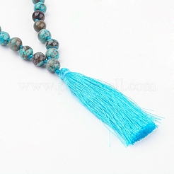 Ожерелья из натуральной океанской яшмы и дерева&nbsp;NJEW-JN02024