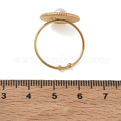 Fingerringe aus Edelstahl 304 mit Kunststoffperlen für Damen&nbsp;SA-CBAA981-01G-01