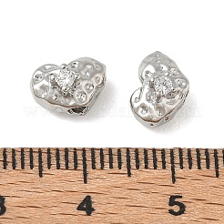 Messing Micro Pave klare Zirkonia Perlen&nbsp;CU-CBAC675-09P