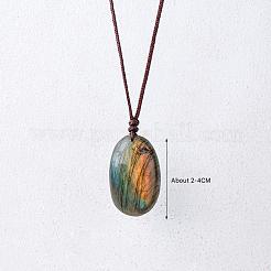 Подвеска из натурального лабрадорита с наггетсами FS-WG568C8-01