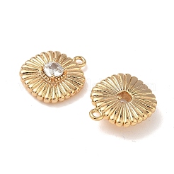 Подвески из латуни с микропаве из кубических цирконий с рифленой отделкой&nbsp;KK-A280-04B-G