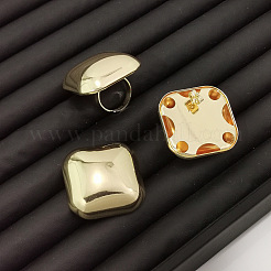 Комплекты из квадратных серег-гвоздиков и колец из сплава для женщин&nbsp;FS-WGD4DB0-01