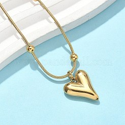 Ожерелья и серьги-гвоздики в форме сердца из нержавеющей стали 304 для женщин SJEW-B020-06G