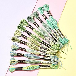 12 моток 6 цвета 6-слойная полиэфирная мулине для вышивания OCOR-FS0001-01B-04