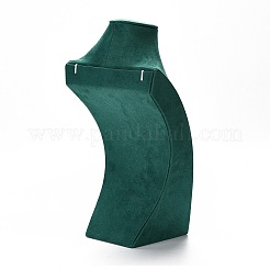 Busto in legno ricoperto da espositori per collane in microfibra&nbsp;NDIS-F003-01C