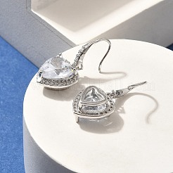 Латунь кубического циркония болтающийся серьги EJEW-M048-06P