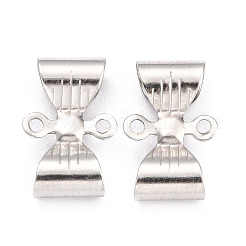 変色しない316サージカルステンレススチールリンクコネクター  ステンレス鋼色  12x7.5x3mm  穴：1mm&nbsp;X-STAS-Z035-04P