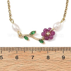 Collar con colgante de rama de acero inoxidable 304 con cadena de cable&nbsp;NJEW-JN06415