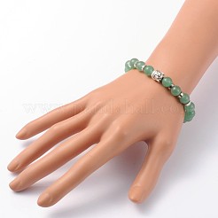 Buddha-Kopf-Edelstein-Perlen Stretch-Armbänder&nbsp;BJEW-JB01864-02