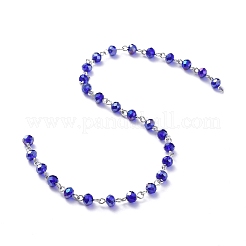 Chaînes de perles de verre électrolytique manuelles&nbsp;AJEW-JB00528-04