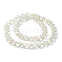 電気メッキ透明ガラスビーズ連売り  ハート  シャンパンイエロー  15x13mm  穴：1.2mm  約50個/連  25.59''（65センチメートル）&nbsp;EGLA-R114-02A-FR06
